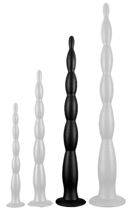 Scale Beads long dildo L 50 x 5 cm Black - gb13454