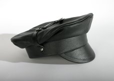 Leather police cap (peaked cap)