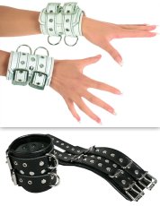 Extra široká kožená pouta na ruce