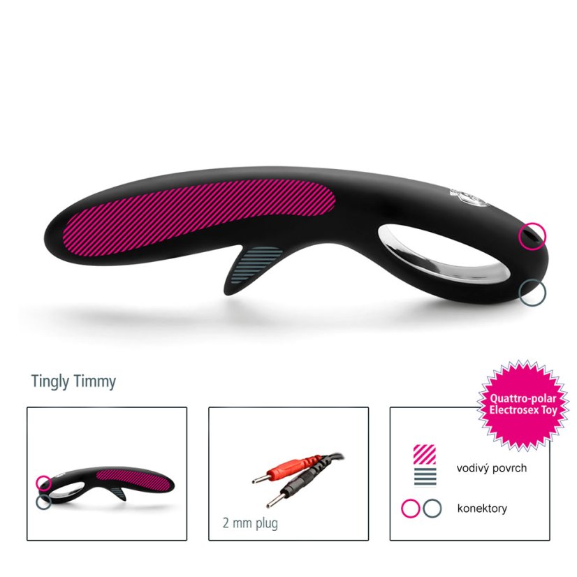 Silikónové dildo pre elektrosex - rozmiestnenie vodivých plôch