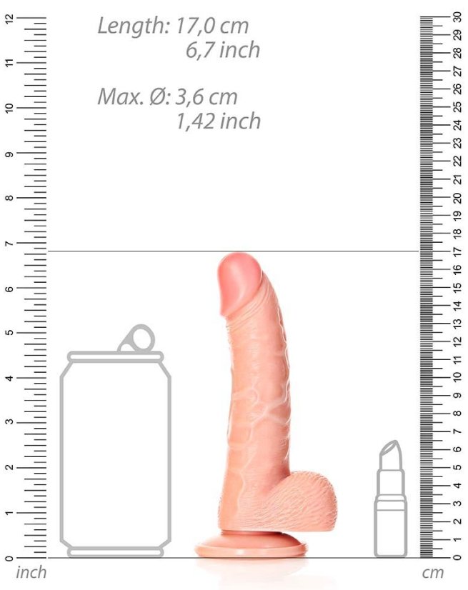 BALLS CURVED RealRock dildo 12,5 x 3,6 cm - gb44874