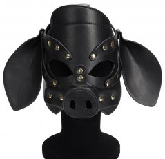 Prasečí BDSM maska černá