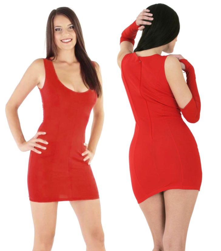 Priliehavé strečové minišaty so širšími ramienkami