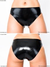 Klasické latexové nohavičky - pohľad spredu a zozadu