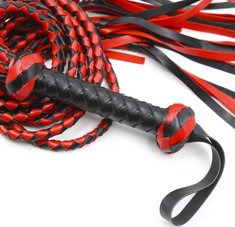 Pletené dôkany 78 cm čierno-červené