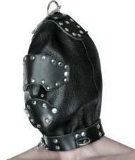 Kožená BDSM maska z hrubé kůže