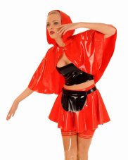 Latex cape with hood
