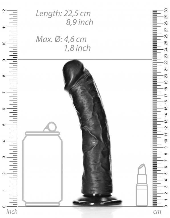 RealRock Curved Dildo 20 x 4,6 cm Black - gb44398