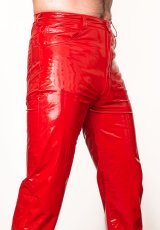 Pánské lakové kalhoty v riflovém střihu