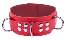 Kožený obojok "The Red" červený