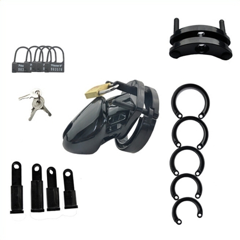 Čierny pás cudnosti pre mužov - menšia veľkosť - obsah balenia