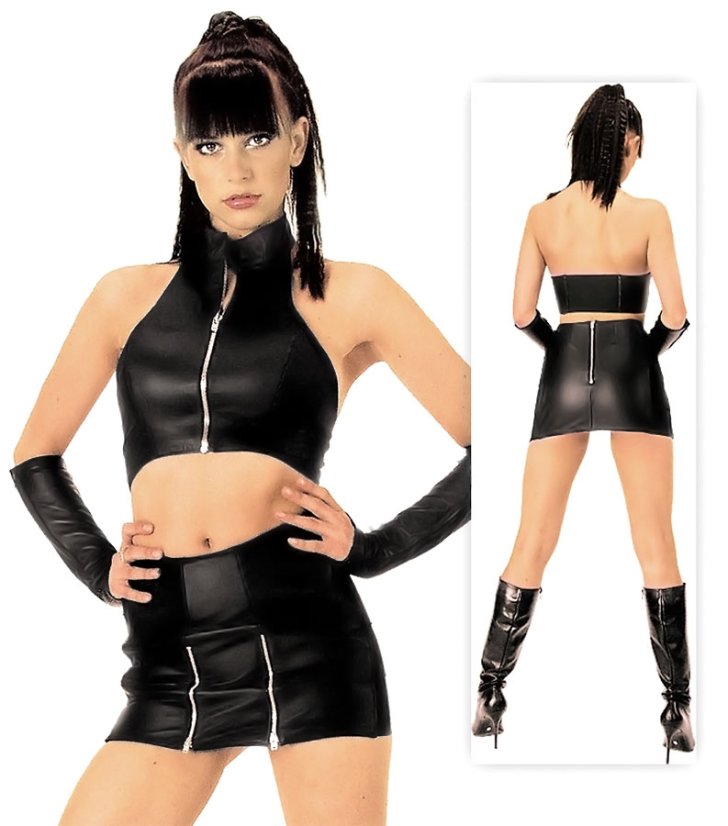 Kožená minisukňa s elastickými bokmi