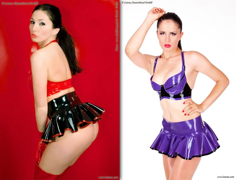 Voľná latexová minisukňa