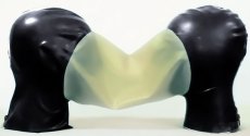 2 latexové masky so spojenou tvárou