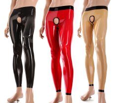 Pánske latexové legíny s rafinovanými otvormi