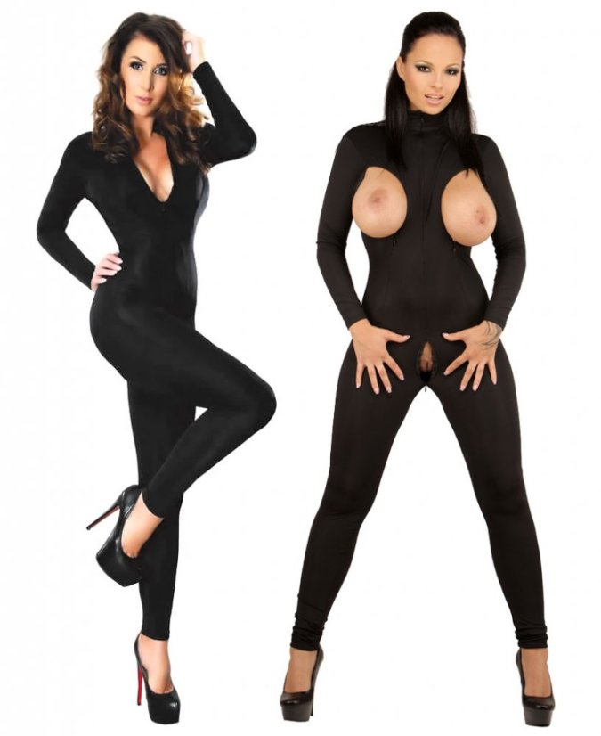 Strečový catsuit s rafinovanými zipy