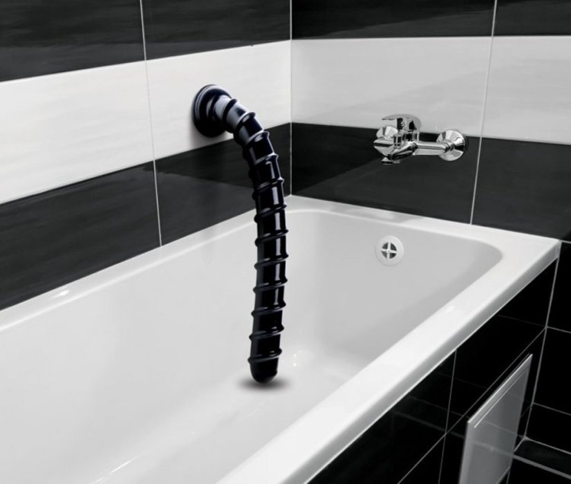 Černé dildo - Swirl Hose Snake (45 x 5 cm)