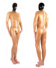 Pánsky latexový catsuit so zadným zipsom