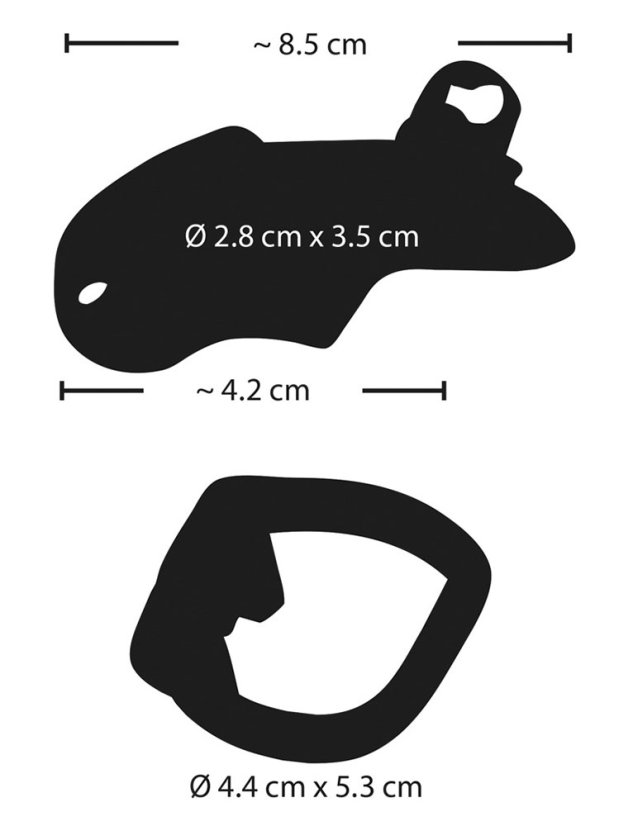 Kovový pás cudnosti pre mužov - presné rozmery