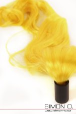 Hair ponytail for latex masks - yellow