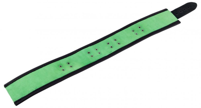 Kožený obojok "The Red" zeleno-čierny s lemovaním