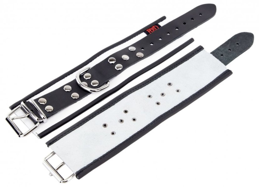 Kožená pouta na ruce "The Red" bílo-černá - gb29464