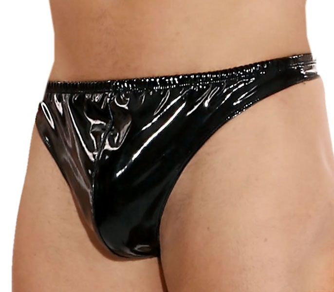 Pánske lakované slipy s okrajom na gumu - detail