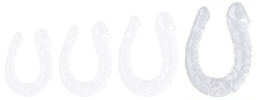 Double Dildo Transparent U Jelly XL 19 x 5 cm - gb27393