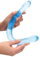 Double Dildo Crystal RealRock 42 x 3,5 cm Blue - gb44463