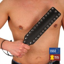 Leather paddle with metal fittings
