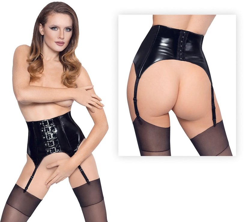 Vysoký lakový podvazkový pás