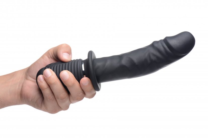 Black vibrator with handle 17 x 4.5 cm - gb31305