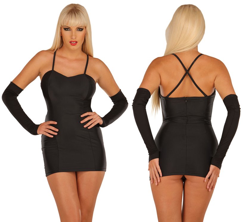 Elastické minišaty s úzkymi ramienkami