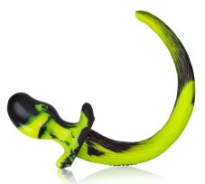 Anal plug - dog tail OB black-yellow M (9.5 x 5 cm) - gb27676