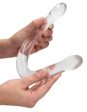 Double Dildo Crystal RealRock 42 x 3,5 cm Clear - gb44460