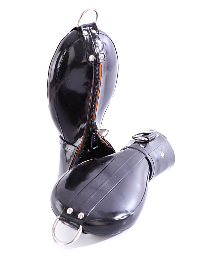 Latexové bondážní rukavice černé