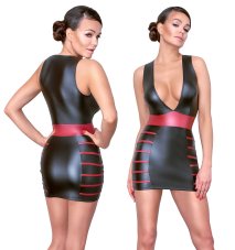 Matné elastické minišaty s extra hlubokým výstřihem