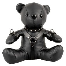 Leather BDSM teddy bear - black harness - gb17039