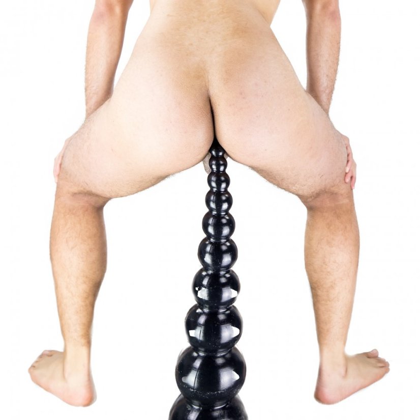 Čierne guličkové dildo - Snake Pearl (65 x 17,5 cm)