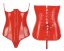 Pevný lakový korzet se zipem - červený - detail