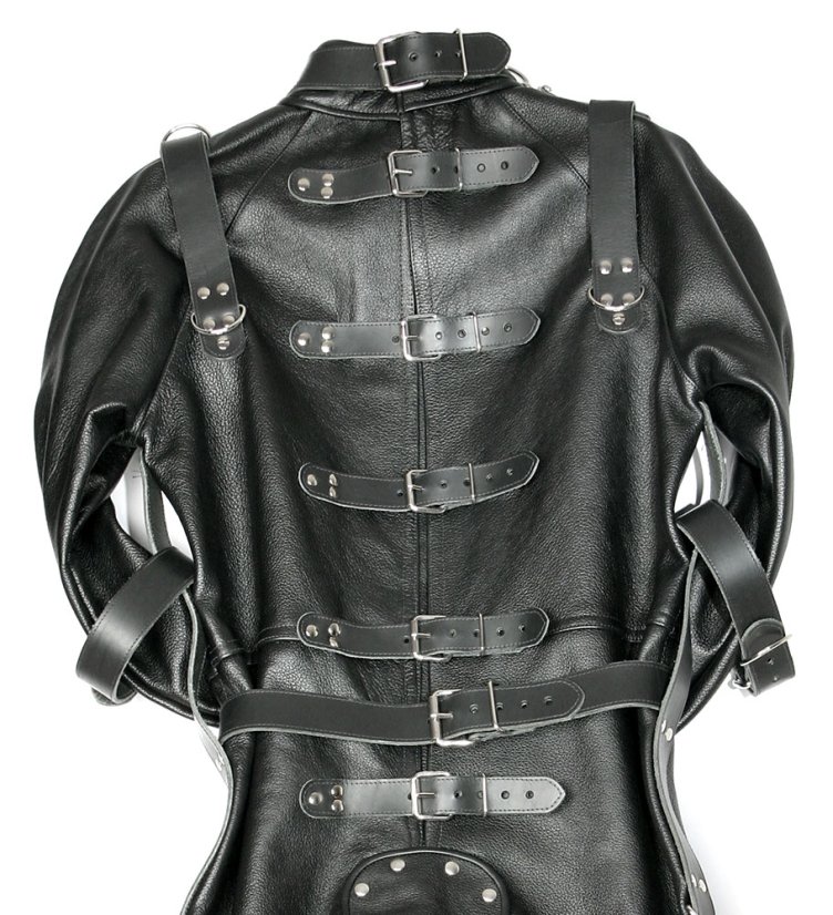 Kožená bondážna kombinéza - zadný detail