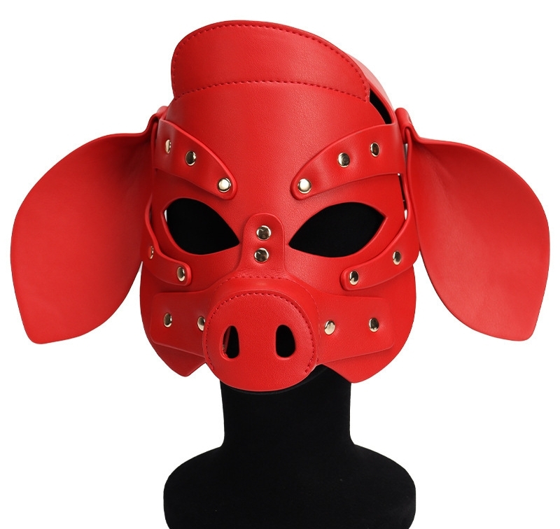 Pig BDSM mask red