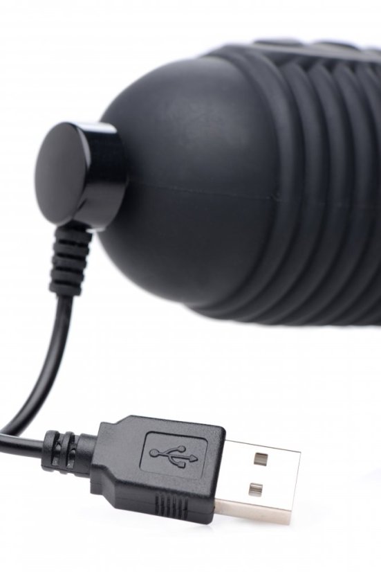 Black vibrator with handle 17 x 4.5 cm - gb31305