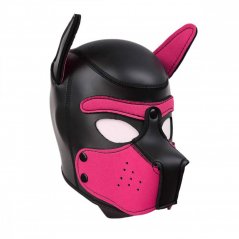 Neoprenová psí maska černo-růžová