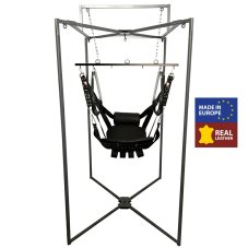 Leather erotic swing in a hanging frame Leather erotic swing in a hanging frame