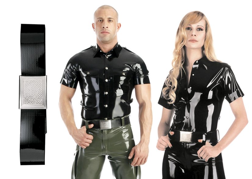 Extra silný latexový opasek se zapínáním na zavírací přezku (šíře 5 cm)