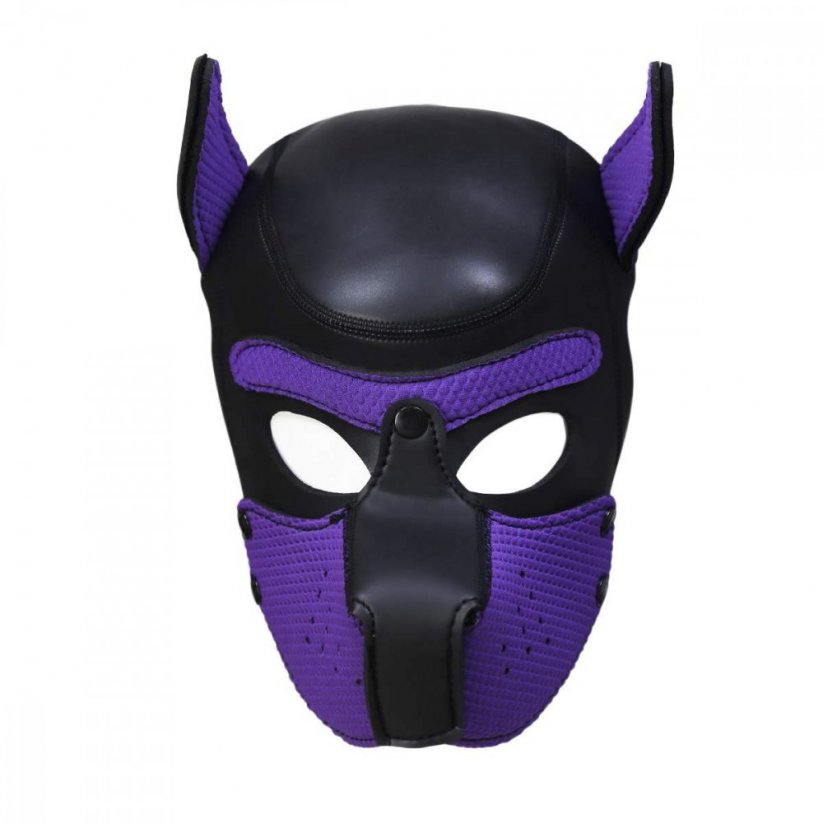 Neoprenová psí maska černo-fialová