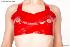 Silná latexová podprsenka s otevřenými bradavkami - detail Silná latexová podprsenka s otevřenými bradavkami - detail