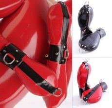 Latexové bondážní rukavice s uzamykatelnými zipy