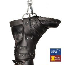 Leather hanging ankle cuffs Leather hanging ankle cuffs